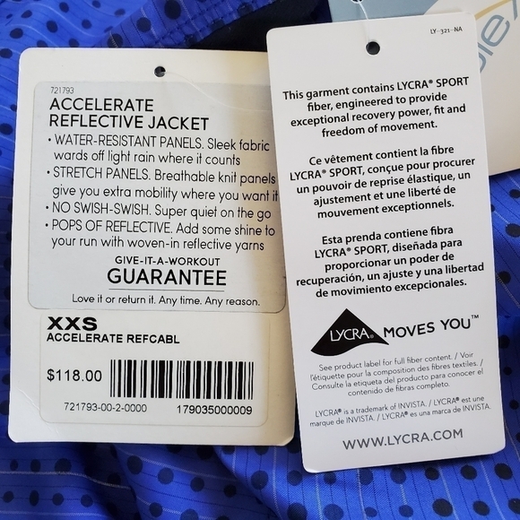 New Athleta Accelerate Reflective Jacket NWT Size XXS = 00 - Picture 13 of 16